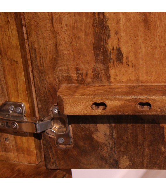 Estantería de madera de mango estilo industrial con dos puertas 6