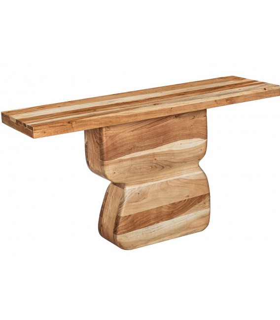 Consola de madera de mango maciza diseño contemporáneo natural