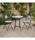 Set de mesa y sillas plegables cerámica azul y blanco con metal mdmhogar