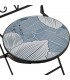 Set de mesa y sillas plegables cerámica azul y blanco con metal 5