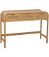 Consola oriental con tres cajones ratán madera natural y metal