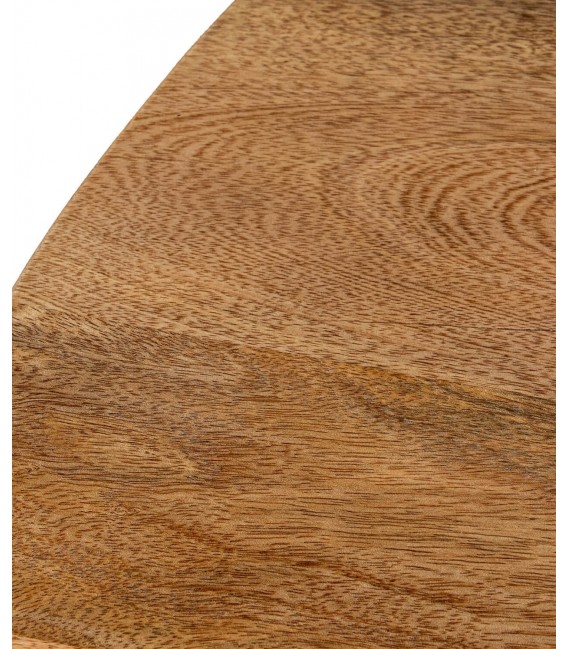 Mesa de comedor redonda de madera de mango maciza estilo boho 2