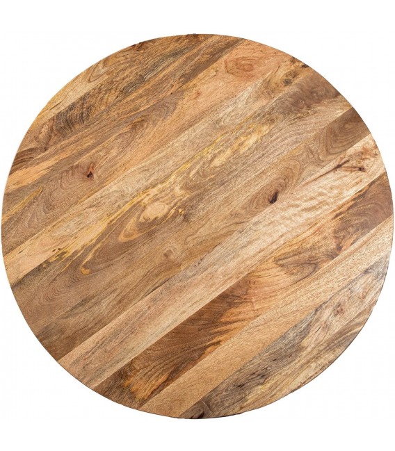 Mesa de comedor redonda de madera de mango maciza estilo boho 4