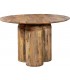 Mesa de comedor redonda de madera de mango maciza estilo boho