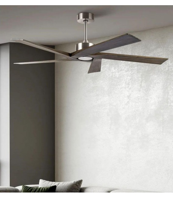 VENTILADOR DC NADIR MADERA Y METAL GRIS MDMHOGAR