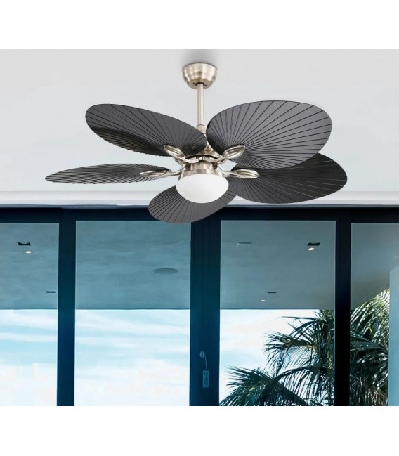 Ventilador grande negro y cromo