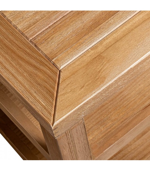 Mueble de TV madera de pino natural con dos cajones estilo boho 2