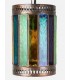 Lámpara techo étnica cristal colores metal bronce viejo 1