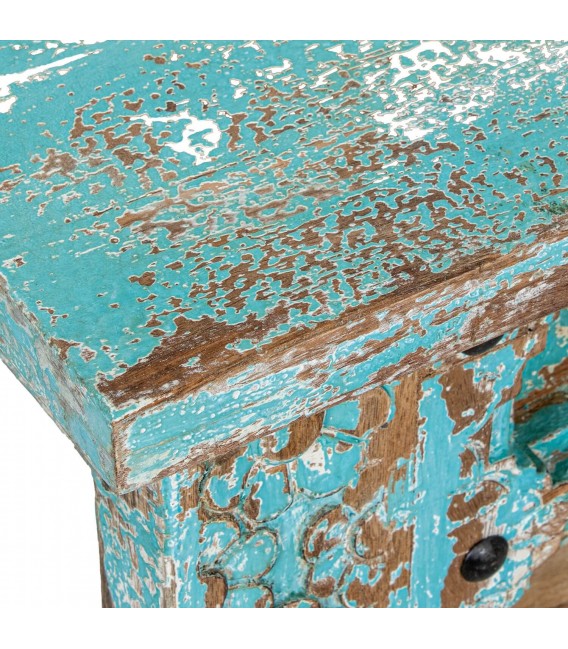 Consola de entrada madera mango celeste rozado estilo clásico 4