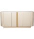 Aparador de madera beige mármol blanco detalle dorado moderno 2