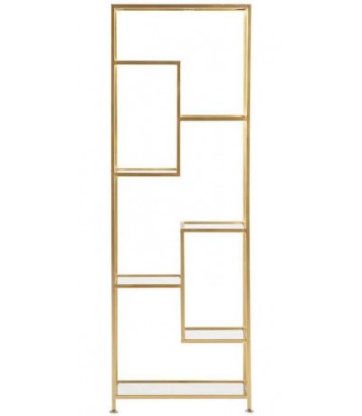Estantería pequeña irregular metal dorado y cristal estilo art decó 1