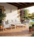 Set jardín aluminio blanco sofá sillones mesa exterior moderno mdmhogar