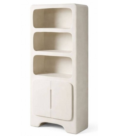 Estantería ibicenca madera DM con puertas estilo mediterráneo