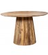 Mesa de comedor redonda madera mango nogal estilo boho natural 1
