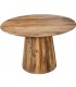 Mesa de comedor redonda madera mango nogal estilo boho natural