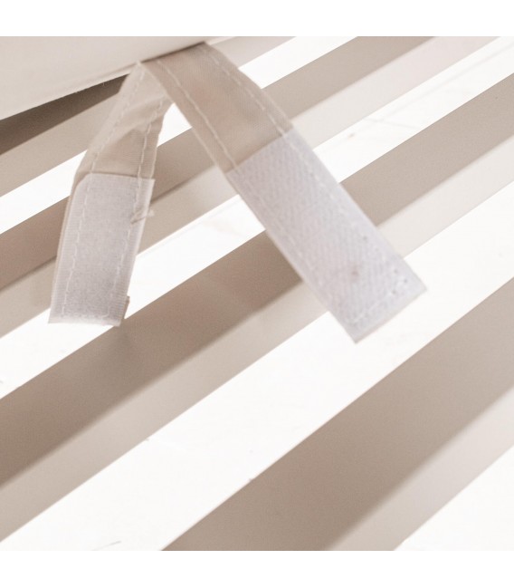Set jardín de aluminio madera crema sofá sillones mesa moderno 7