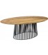 Mesa centro ovalada madera mango metal negro estilo industrial 1