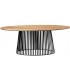 Mesa centro ovalada madera mango metal negro estilo industrial