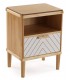 Mesita de noche de madera natural blanco cajón estilo moderno