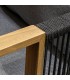 Set jardín aluminio cuerda negra madera cojines gris industrial 4