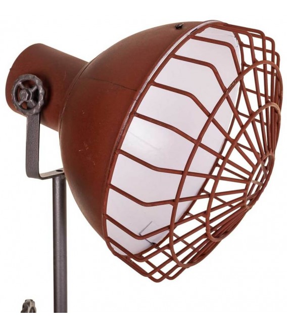 Lámpara pie industrial hierro gris naranja envejecido vintage 2