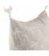 SET 2 COJINES 45 X 45 ALMERA ALGODON ESTAMPADO BEIGE Y BLANCO BORLAS