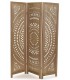 Biombo estilo boho madera calada natural separador decorativo