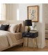 Mesita de noche art deco en azul marino y dorado elegante diseño mdmhogar