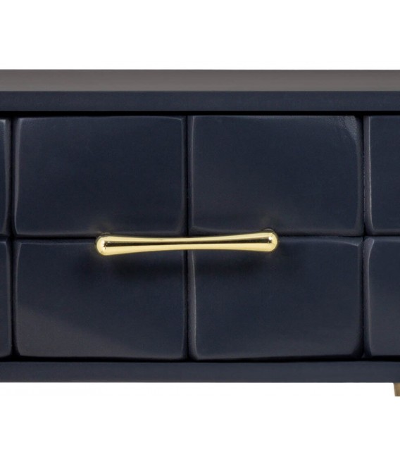 Mesita de noche art deco en azul marino y dorado elegante diseño 5
