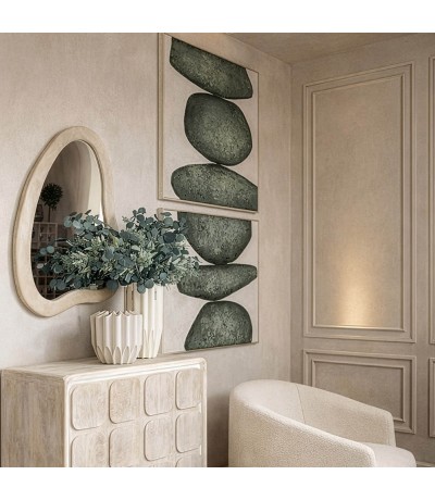 Cuadro abstracto en verde lienzo decorativo moderno elegante mdmhogar