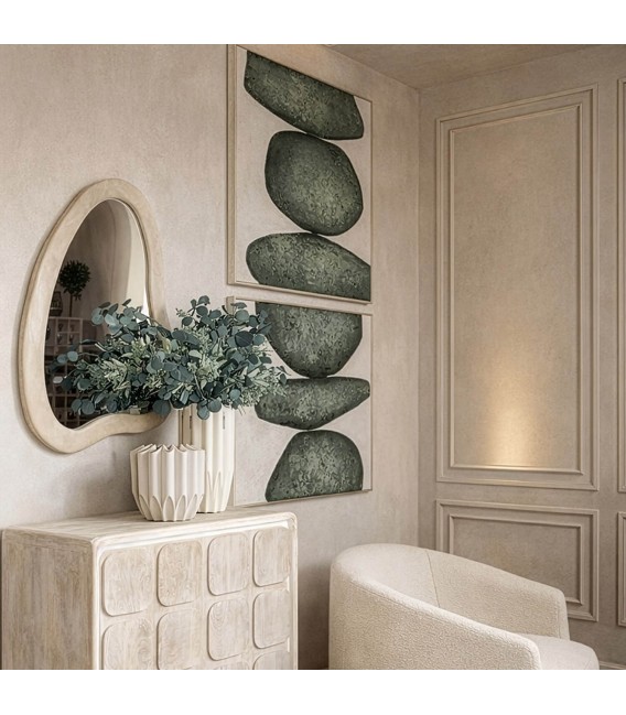 Cuadro abstracto en verde lienzo decorativo moderno elegante mdmhogar