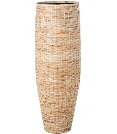 Jarron estilo ibicenco mimbre natural decorativo grande suelo 1