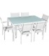 Conjunto de mesa de exterior en aluminio blanco jardin terraza