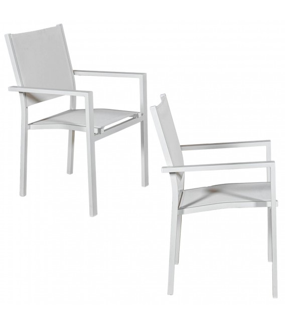 Conjunto de mesa de exterior en aluminio blanco jardin terraza 4