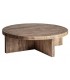 Mesa de centro redonda de madera maciza natural estilo boho