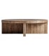 Mesa de centro redonda de madera maciza natural estilo boho 1