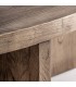 Mesa de centro redonda de madera maciza natural estilo boho 2