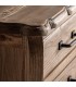 Mesita de noche de madera tallada de olmo estilo boho tres cajones 3