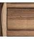 Mesita de noche de madera tallada de olmo estilo boho tres cajones 6