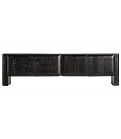 Mueble de TV en madera negra industrial cuatro puertas salon 1