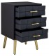 Mesita de noche art déco azul con puertas y detalles dorados 2