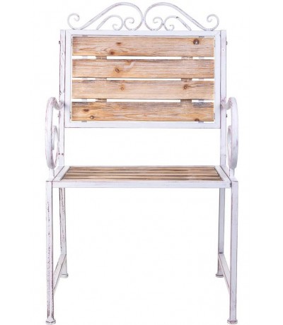 Silla estilo romántico madera y metal blanco estilo shabby chic 1