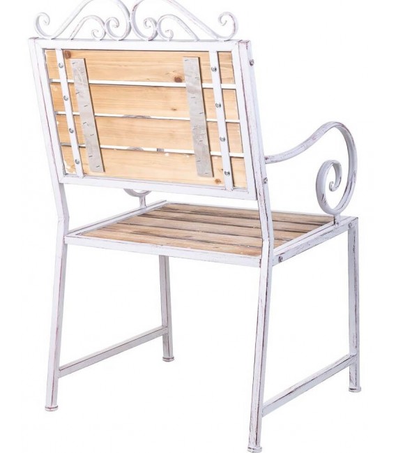 Silla estilo romántico madera y metal blanco estilo shabby chic 2