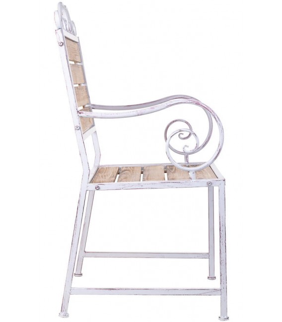 Silla estilo romántico madera y metal blanco estilo shabby chic 3
