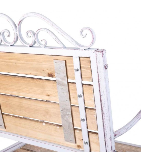 Silla estilo romántico madera y metal blanco estilo shabby chic 5