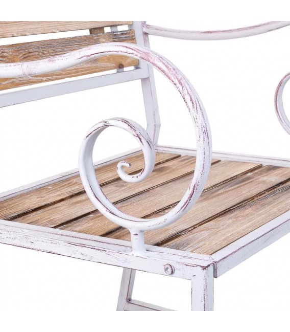 Silla estilo romántico madera y metal blanco estilo shabby chic 6