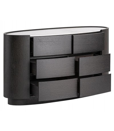 COMODA 140 X 45 X 75 CARLS MADERA DE ROBLE EN NEGRO