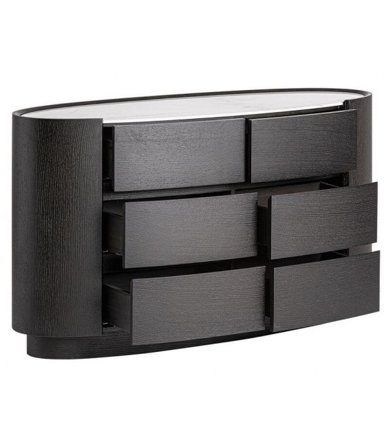 COMODA 140 X 45 X 75 CARLS MADERA DE ROBLE EN NEGRO