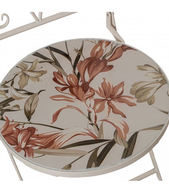 Set de mesa y sillas plegables colonial con cerámica floral 4