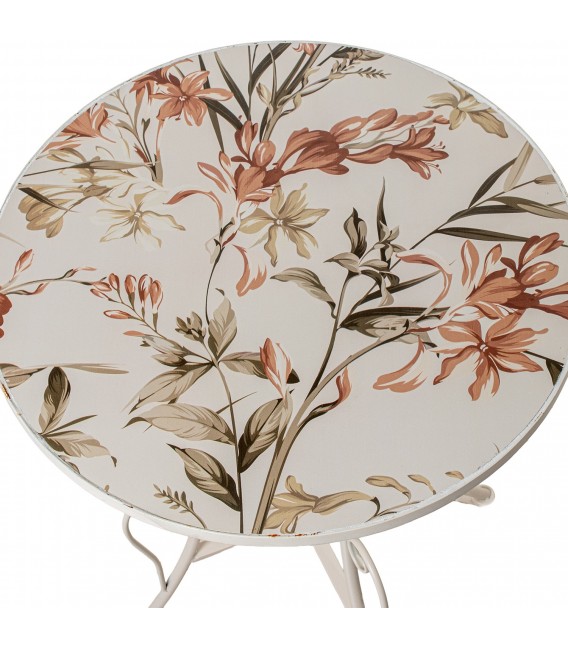Set de mesa y sillas plegables colonial con cerámica floral 5